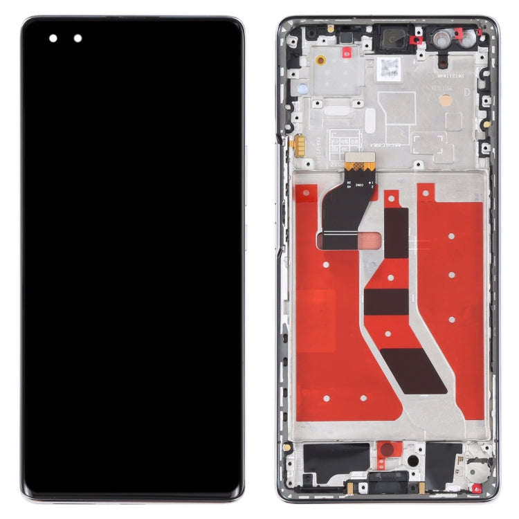Original OLED LCD Screen for Honor 50 Pro Digitizer Full Assembly with Frame(Silver)
