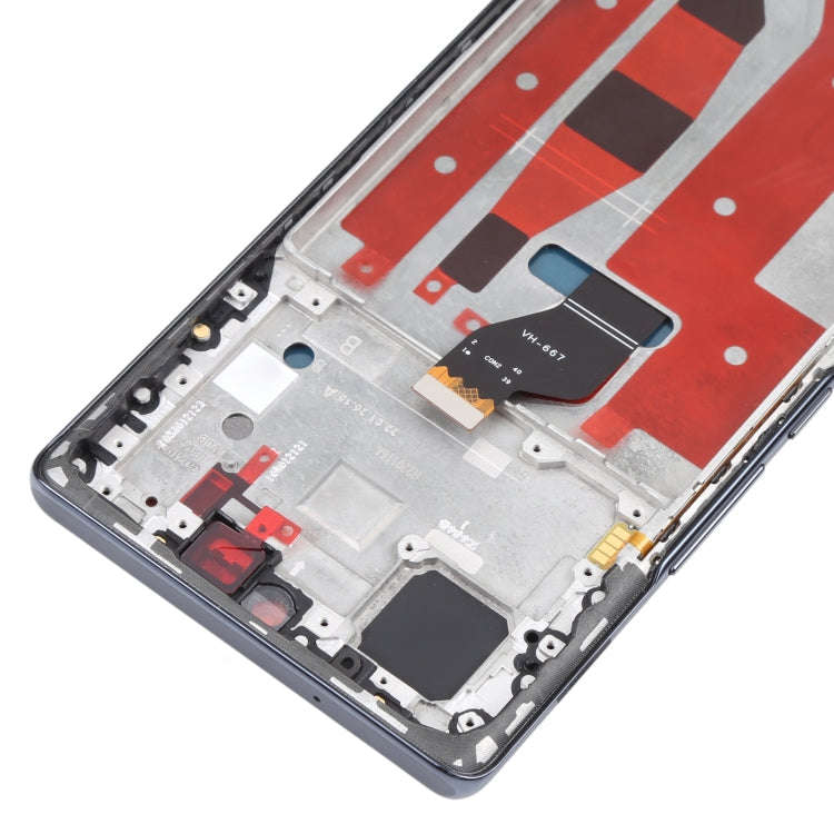 Original OLED LCD Screen for Honor 60 Digitizer Full Assembly with Frame(Black)