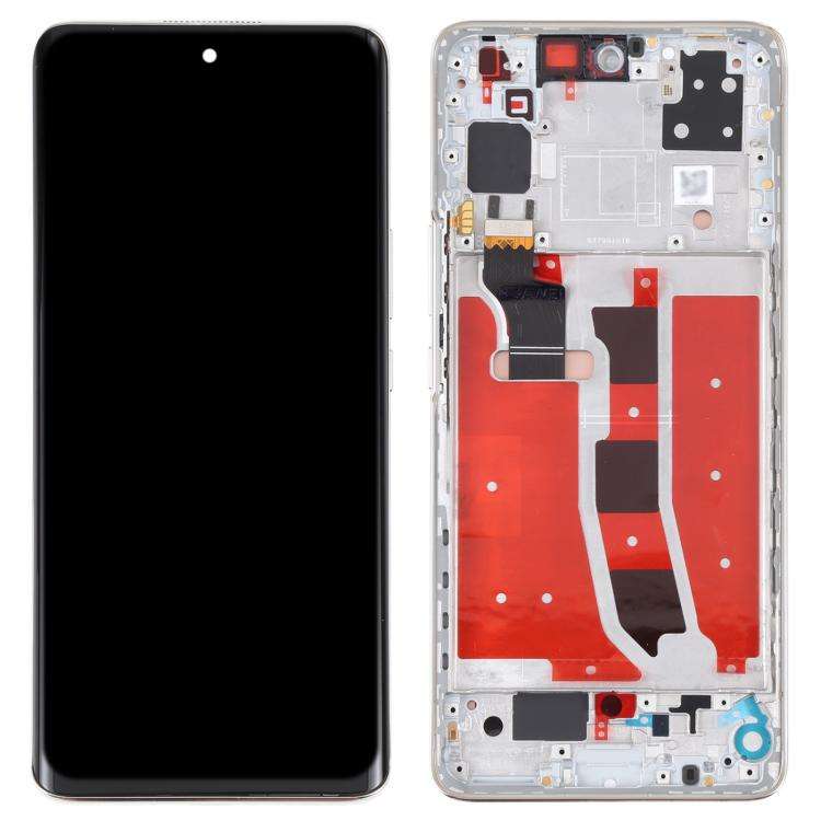 Original OLED LCD Screen for Huawei Nova 8 5G Digitizer Full Assembly with Frame(Silver)