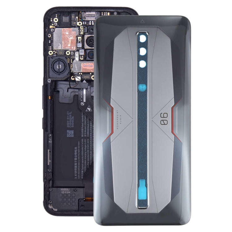 Battery Glass Back Cover for ZTE Nubia RedMagic 6 Pro NX669J-P(Grey)
