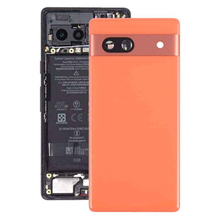 For Google Pixel 7A Original Battery Back Cover with Camera Lens Frame(Orange)