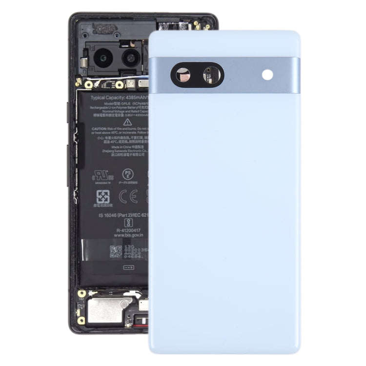 For Google Pixel 7A Original Battery Back Cover with Camera Lens Frame(Blue)
