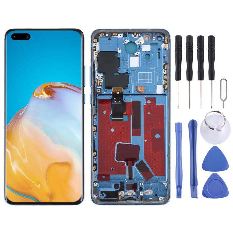 Original LCD Screen For Huawei P40 Pro Digitizer Full Assembly with Frame (Blue)