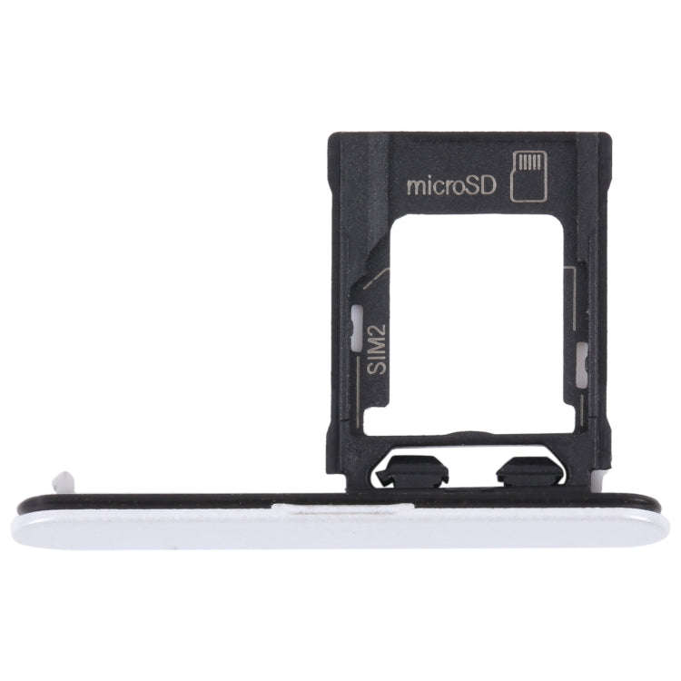 For Sony Xperia XZ1 Compact Original SIM Card Tray + Micro SD Card Tray (Silver)