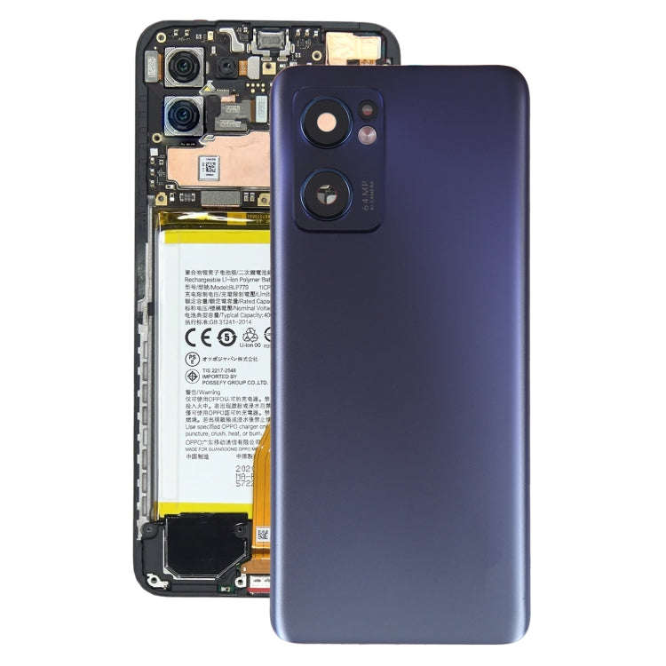 For OPPO Reno7 5G Original Battery Back Cover with Camera Lens Frame(Black)