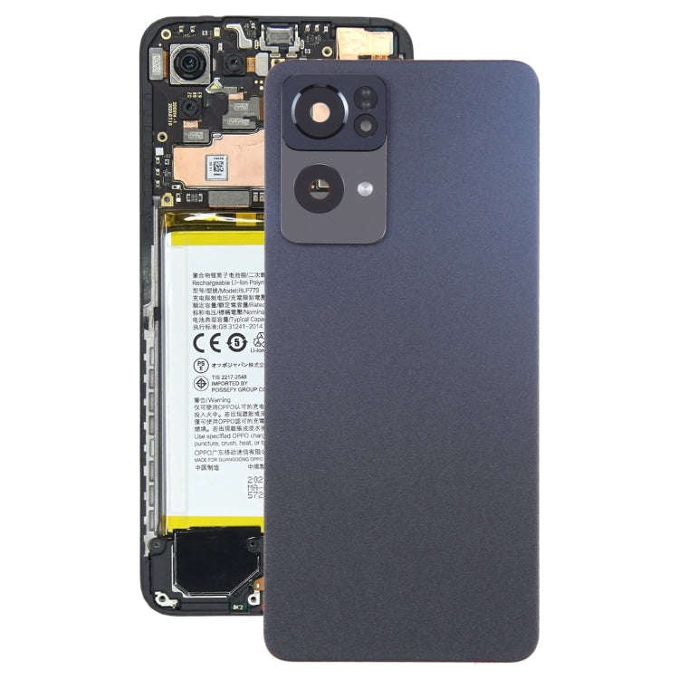 For OPPO Reno7 Pro Original Battery Back Cover with Camera Lens Frame(Black)