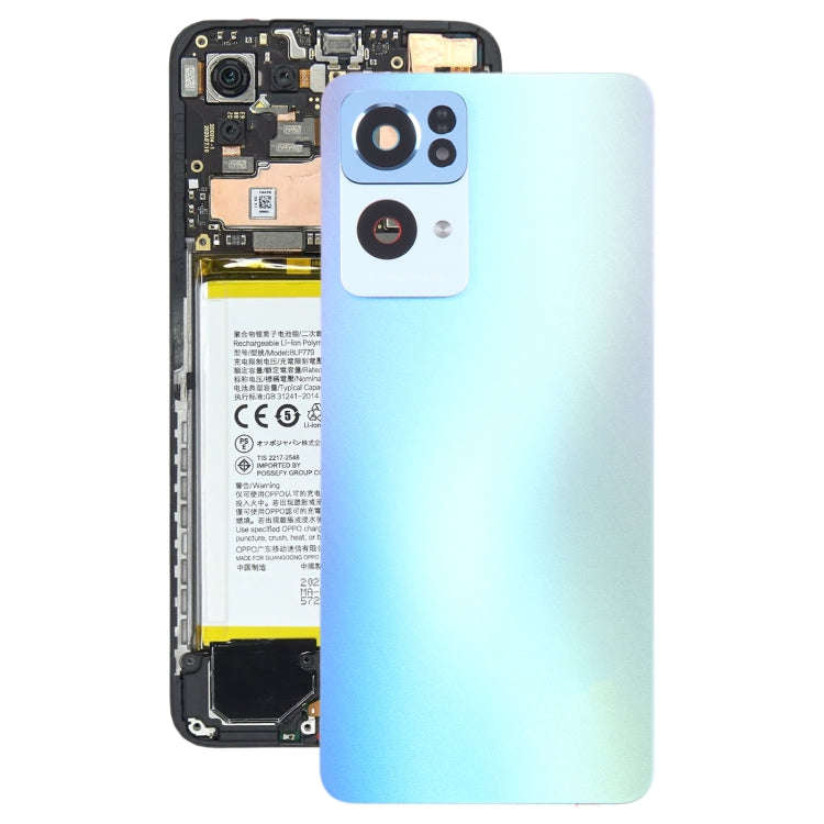 For OPPO Reno7 Pro Original Battery Back Cover with Camera Lens Frame(Blue)