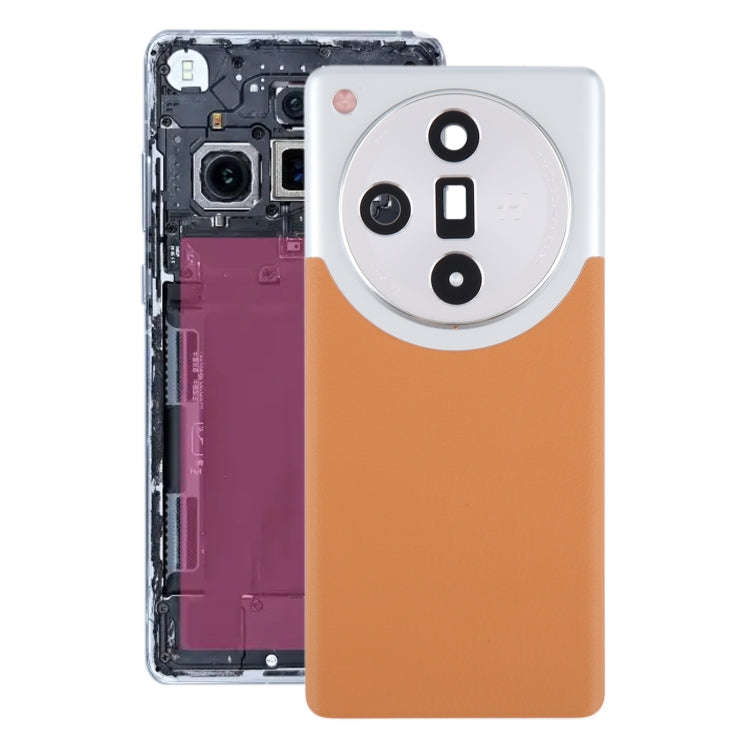 For OPPO Find X7 Original Battery Back Cover with Camera Lens Frame(Brown)