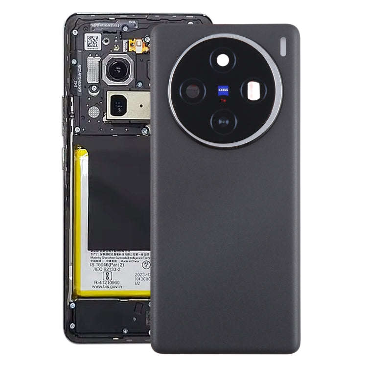 For vivo X100 Battery Back Cover with Camera Lens Frame(Black)