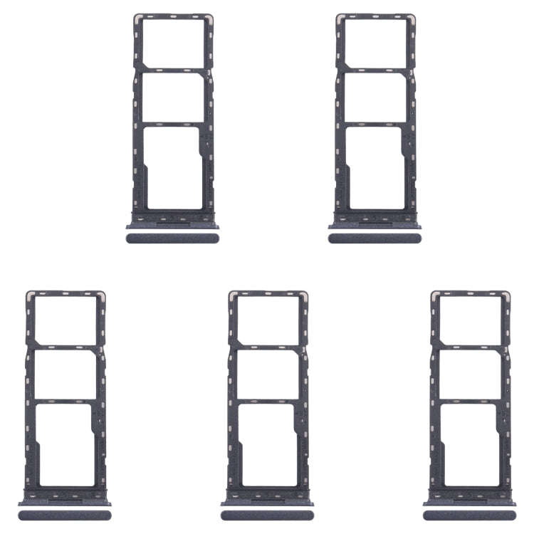 For Infinix Smart 8 Pro X6525 5pcs SIM Card Tray + SIM Card Tray + Micro SD Card Tray (Black)