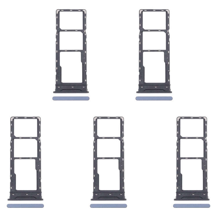 For Infinix Hot 40 X6836 5pcs SIM Card Tray + SIM Card Tray + Micro SD Card Tray (Blue)