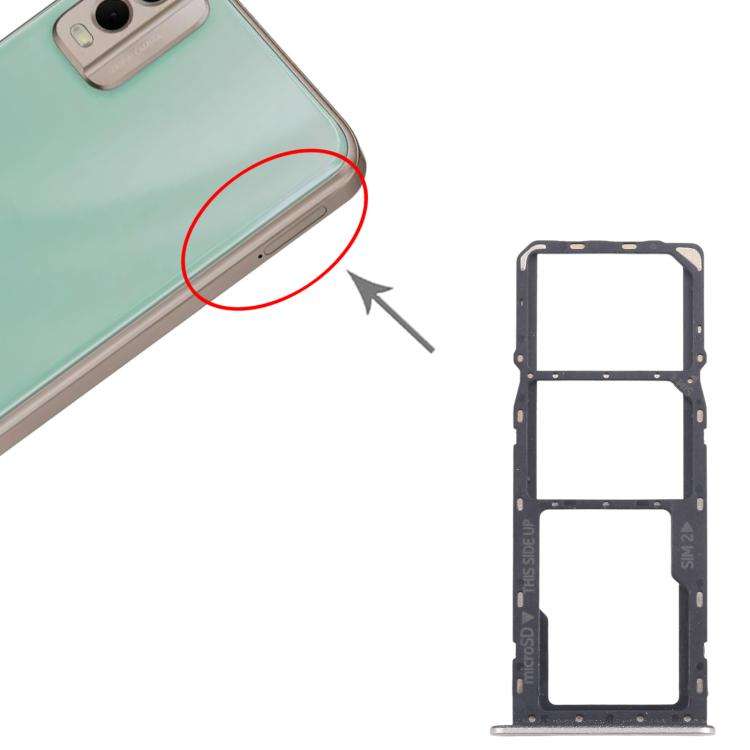 For Nokia C32 Original SIM Card Tray + SIM Card Tray + Micro SD Card Tray (Gold)