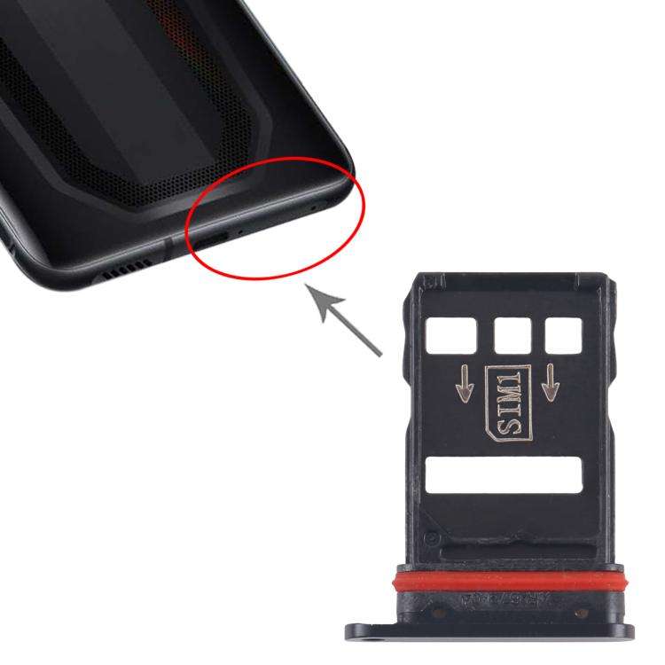 For ZTE nubia RedMagic 7S SIM Card Tray + SIM Card Tray (Black)