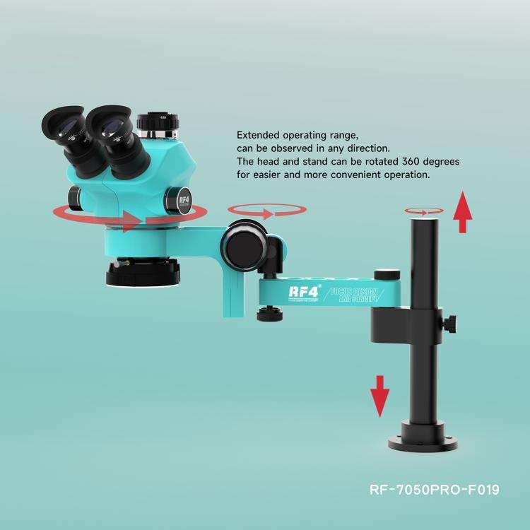 RF4 RF7050PRO-FO19 360 Degree Adjustable Universal Telescopic Rotating Lifting Microscope with Si...