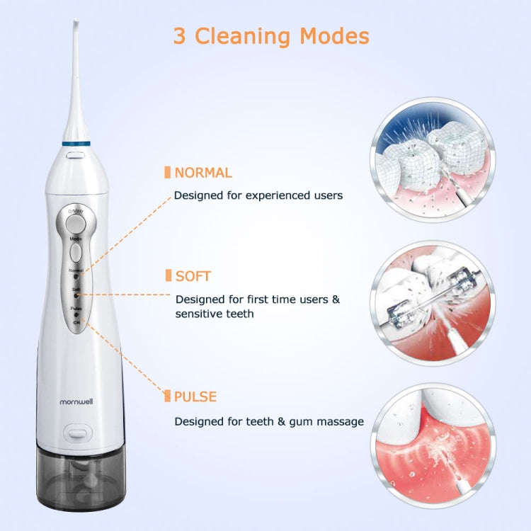 Mornwell D52 USB-Rechargeable Water Flosser IPX7 Waterproof Oral Irrigator