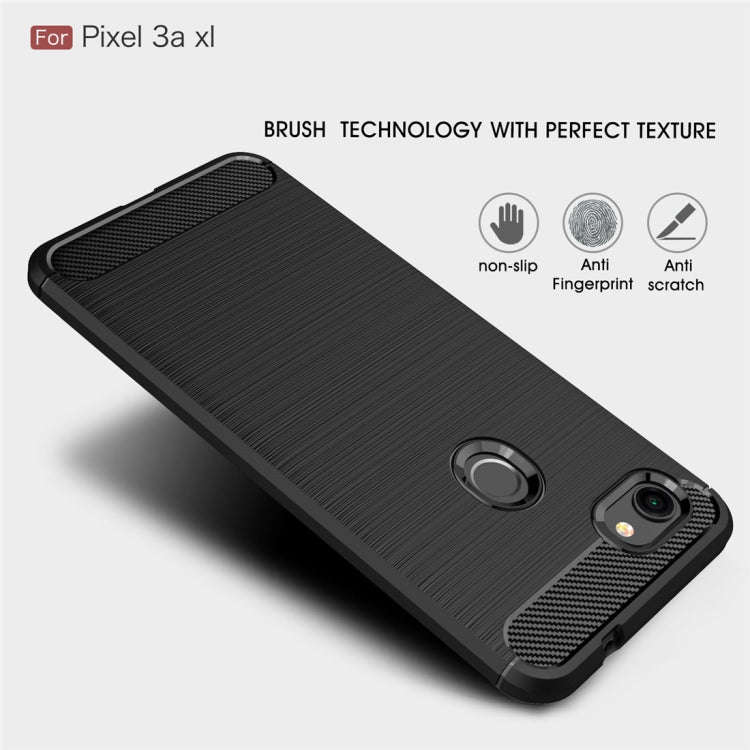 Brushed Texture Carbon Fiber TPU Case for Google Pixel 3a XL(Black)