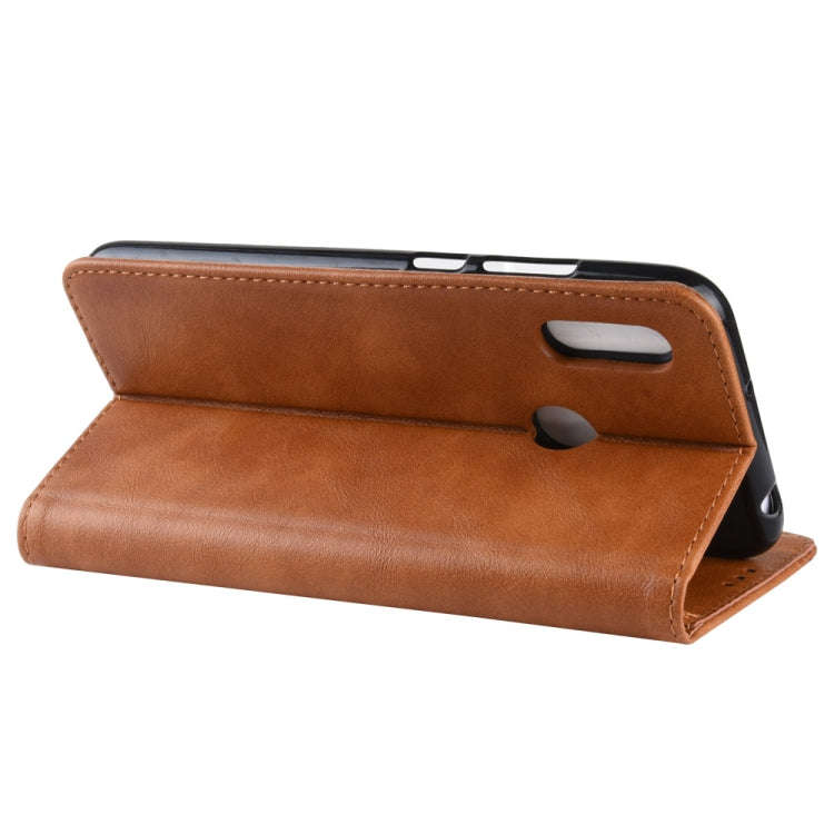 Magnetic Buckle Retro Crazy Horse Texture Horizontal Flip Leather Case for Huawei Y6 (2019), with...