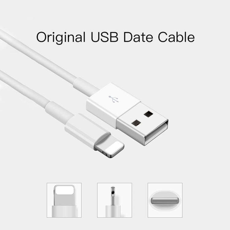 2 in 1 1m USB to 8 Pin Data Cable + 30W QC 3.0 4 USB Interfaces Mobile Phone Tablet PC Universal ...