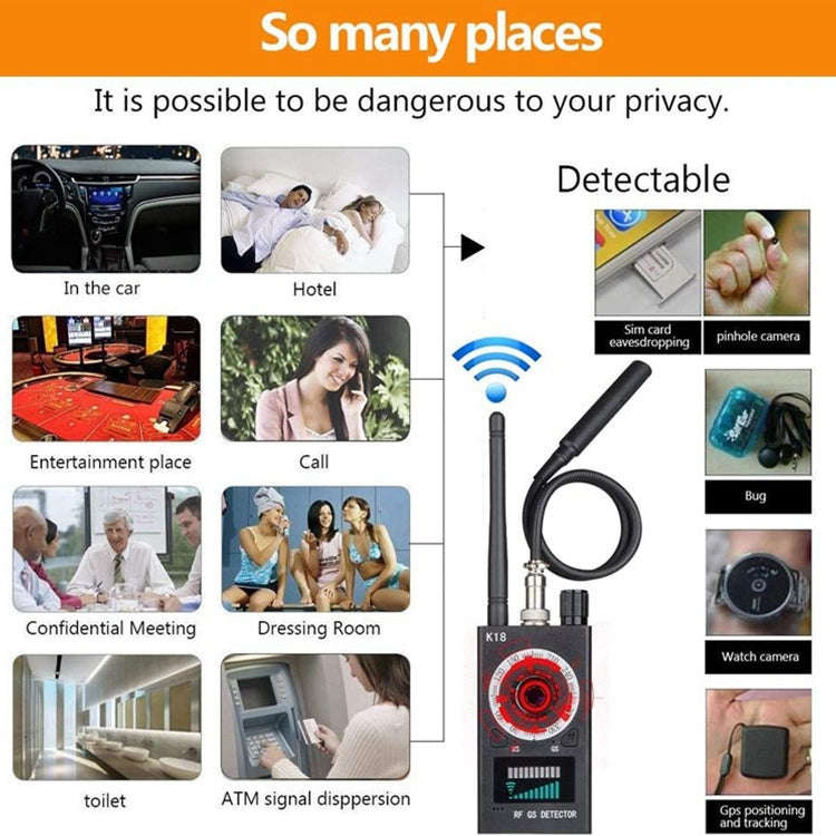 ZS-k18 GPS Tracking GSM Listening Device Finder Wireless Camera Detector