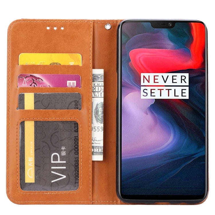 For OnePlus 7 Knead Skin Texture Horizontal Flip Leather Case with Photo Frame & Holder & Card Sl...