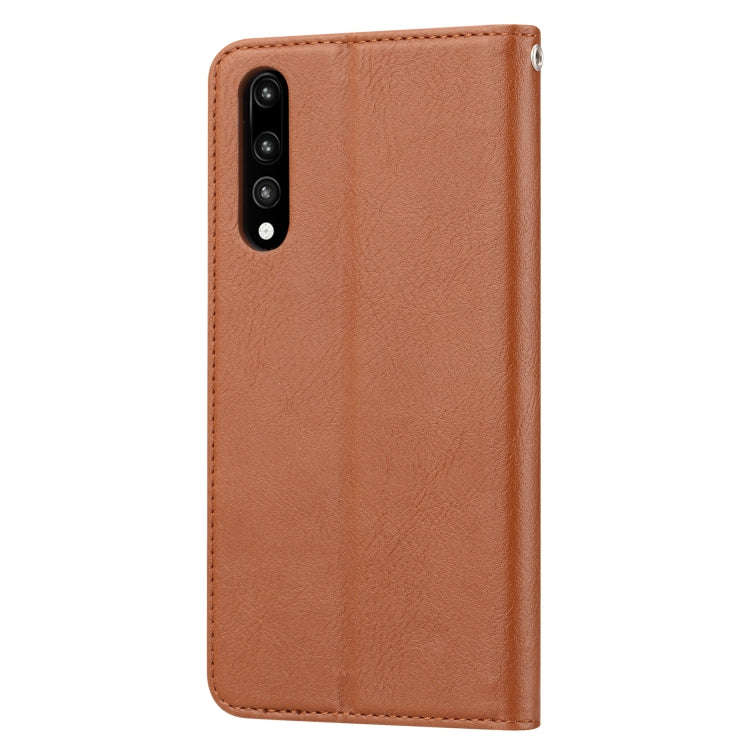 Knead Skin Texture Horizontal Flip Leather Case for Huawei P20, with Photo Frame & Holder & Card ...