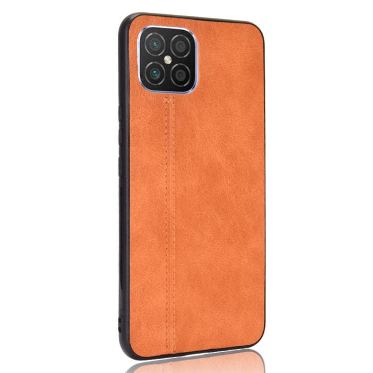 For Huawei nova 8 SE Shockproof Sewing Cow Pattern Skin PC + PU + TPU Case(Orange)