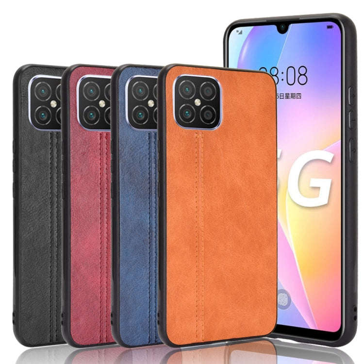 For Huawei nova 8 SE Shockproof Sewing Cow Pattern Skin PC + PU + TPU Case(Orange)