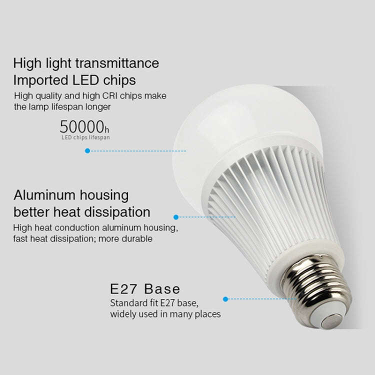 FUT012 E27 9W RGB + CCT LED Bulb Light 100V-240V Full Color Remote Control Smart Bulb WiFi 2.4G W...