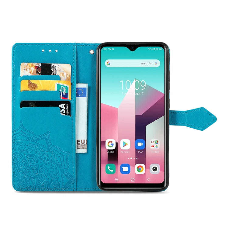 For Blackview A80 Pro Mandala Flower Embossed Horizontal Flip Leather Case with Holder & Three Ca...