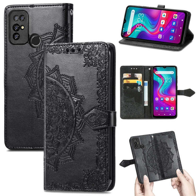 For Doogee X96 Pro Mandala Flower Embossed Horizontal Flip Leather Case with Holder & Three Card ...
