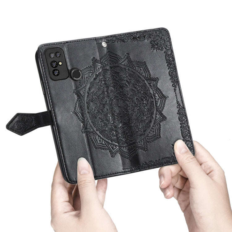 For Doogee X96 Pro Mandala Flower Embossed Horizontal Flip Leather Case with Holder & Three Card ...