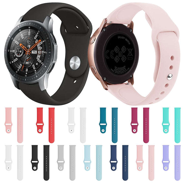 Monochrome Silicone Watch Band For Samsung Galaxy Watch Active 20mm(Creamy Whiteei)