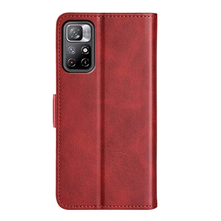 For Xiaomi Redmi Note 11 Global / Note 11S Dual-side Magnetic Buckle Leather Phone Case (Red)