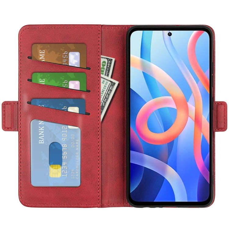 For Xiaomi Redmi Note 11 Global / Note 11S Dual-side Magnetic Buckle Leather Phone Case (Red)