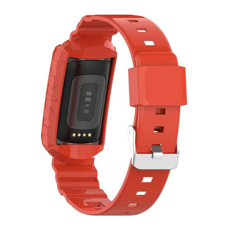 For Fitbit Charge 4 Silicone One Body Armor Watch Band(Orange)