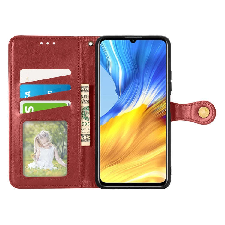 For Honor X10 Max 5G Solid Color Leather Buckle Phone Case(Red)