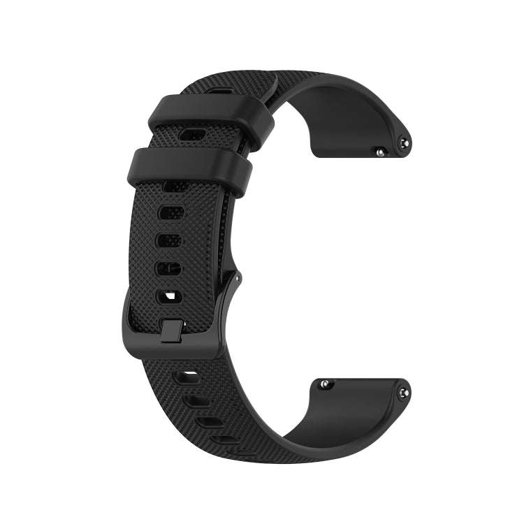 For Ticwatch Pro X Checkered Silicone Watch Band(Black)