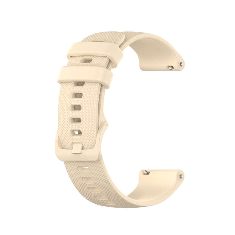 For Ticwatch Pro 2020 Checkered Silicone Watch Band(Beige)