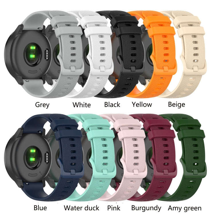 For Ticwatch Pro 2020 Checkered Silicone Watch Band(Beige)