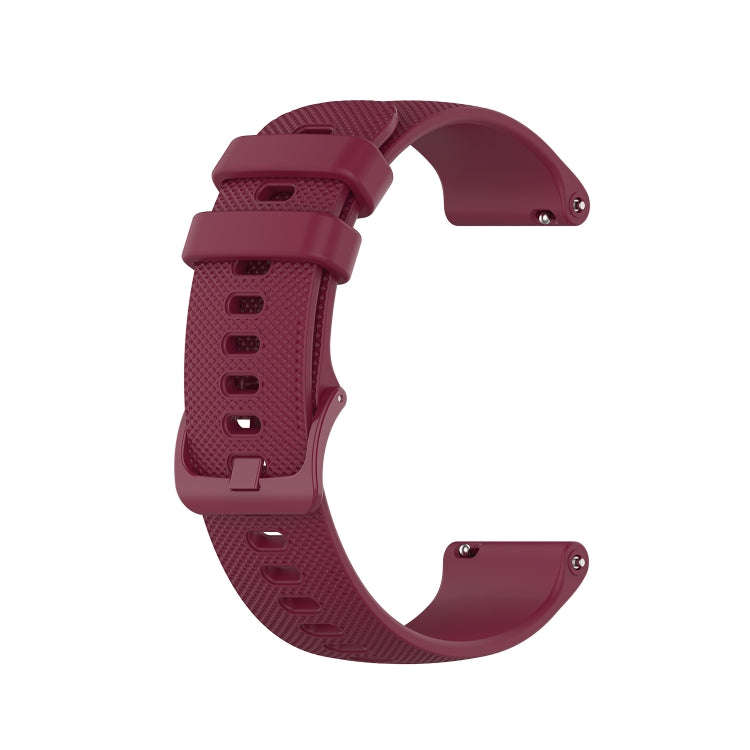 For Ticwatch Pro 2021 Checkered Silicone Watch Band(Wine Red)