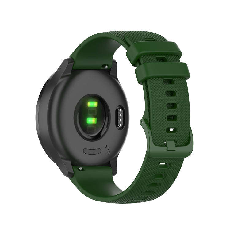 For Huawei Watch GT3 42mm Checkered Silicone Watch Band(Amy Green)