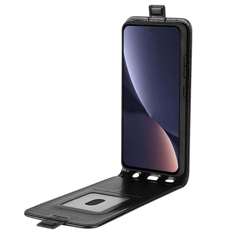 For Xiaomi Redmi K50 R64 Texture Vertical Flip Leather Phone Case(Black)