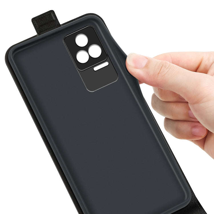 For Xiaomi Redmi K50 Pro R64 Texture Vertical Flip Leather Phone Case(Black)