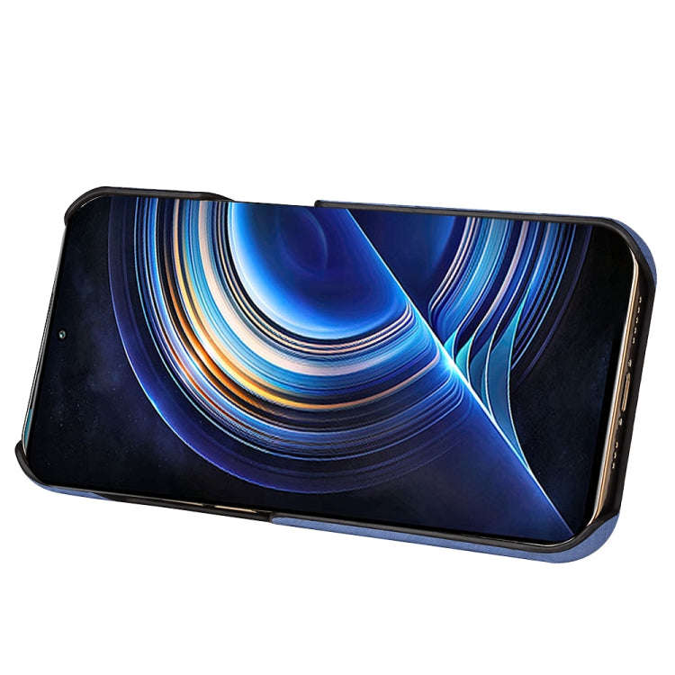 For Xiaomi Redmi K50 Pro Ring Holder Honeycomb PU Phone Case(Wathet)