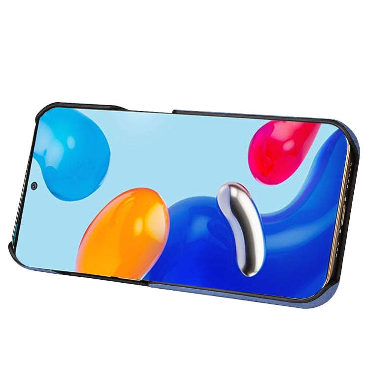 For Xiaomi Redmi Note 11 4G Global Ring Holder Honeycomb PU Phone Case(Light Blue)