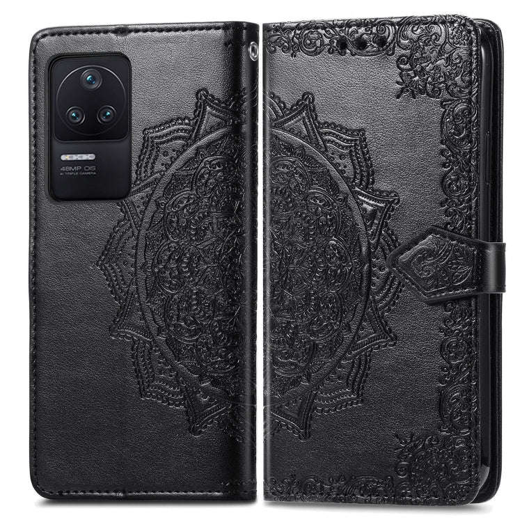For Xiaomi Redmi K40S Mandala Flower Embossed Leather Phone Case(Black)