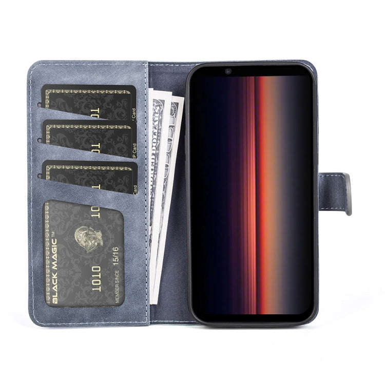 For Sony Xperia 1 IV Stitching Horizontal Flip Leather Phone Case(Blue)