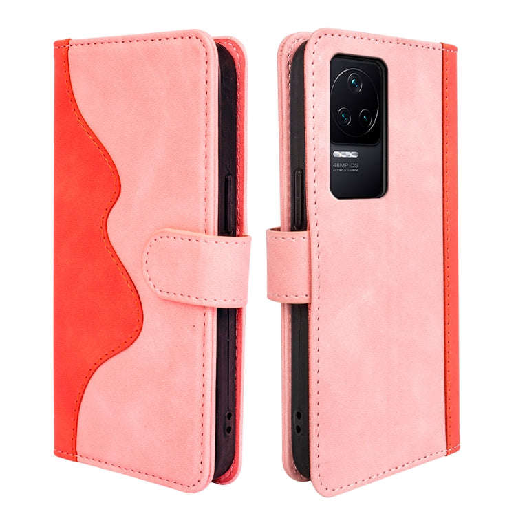 For Xiaomi Redmi K50 Stitching Horizontal Flip Leather Phone Case (Pink)