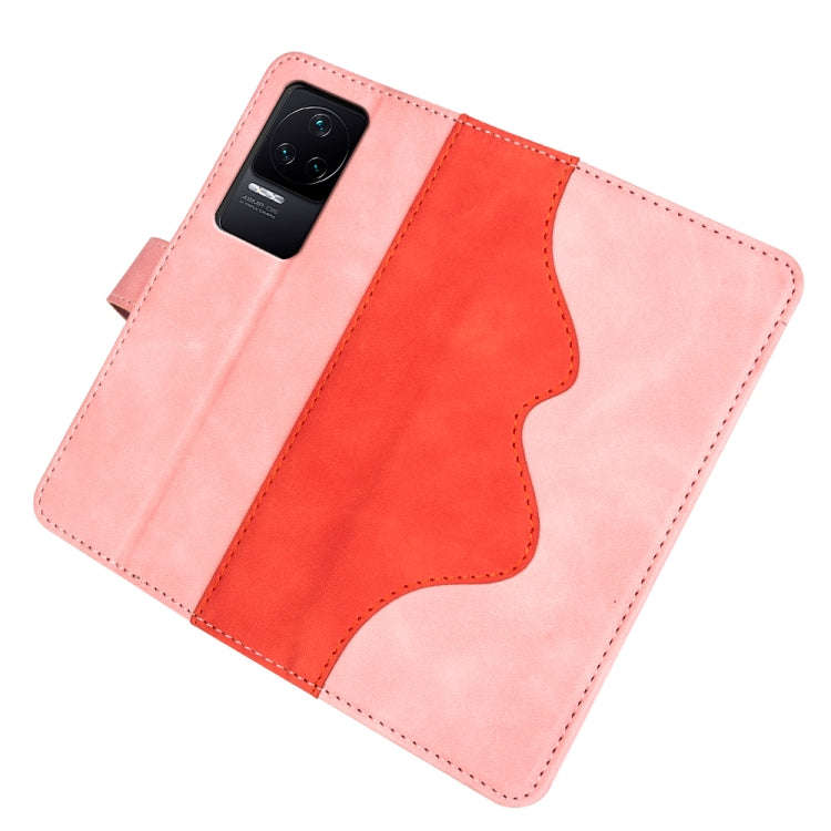 For Xiaomi Redmi K50 Stitching Horizontal Flip Leather Phone Case (Pink)