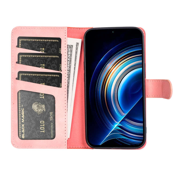 For Xiaomi Redmi K50 Pro Stitching Horizontal Flip Leather Phone Case (Pink)